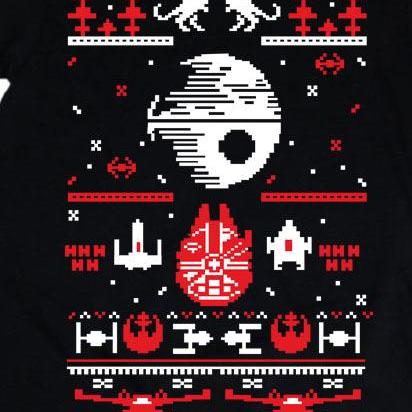 Ugly Sci-fi Christmas Deathstar Funny Holiday Tee..