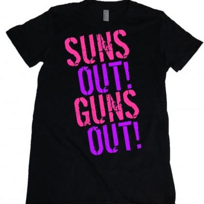 Suns Out Guns Out Womens Missy Fit Scoop Neck..